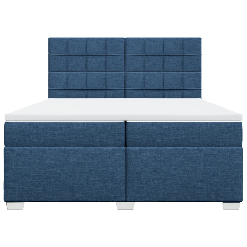 Boxspring met matras stof blauw 200x200 cm is nu te koop bij PeponiXL, paradijselijk wonen!