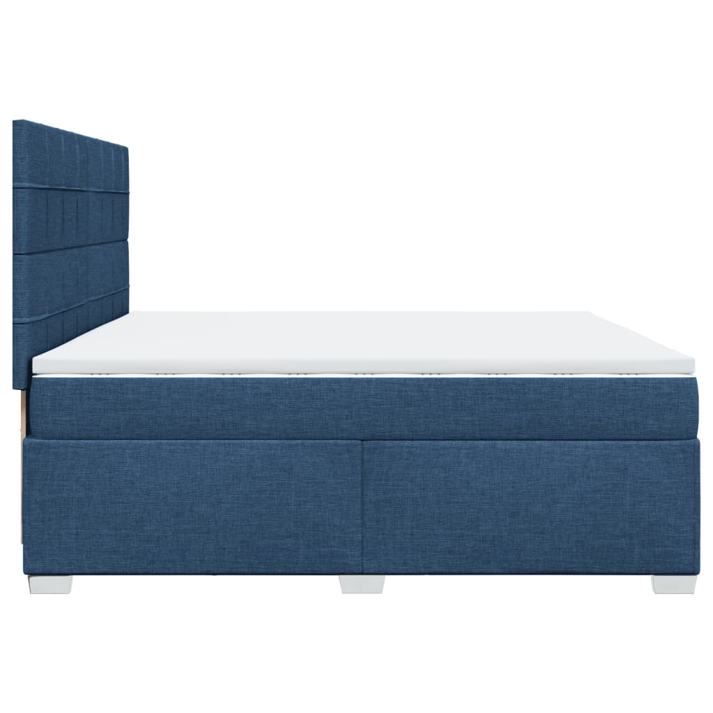 Boxspring met matras stof blauw 200x200 cm is nu te koop bij PeponiXL, paradijselijk wonen!