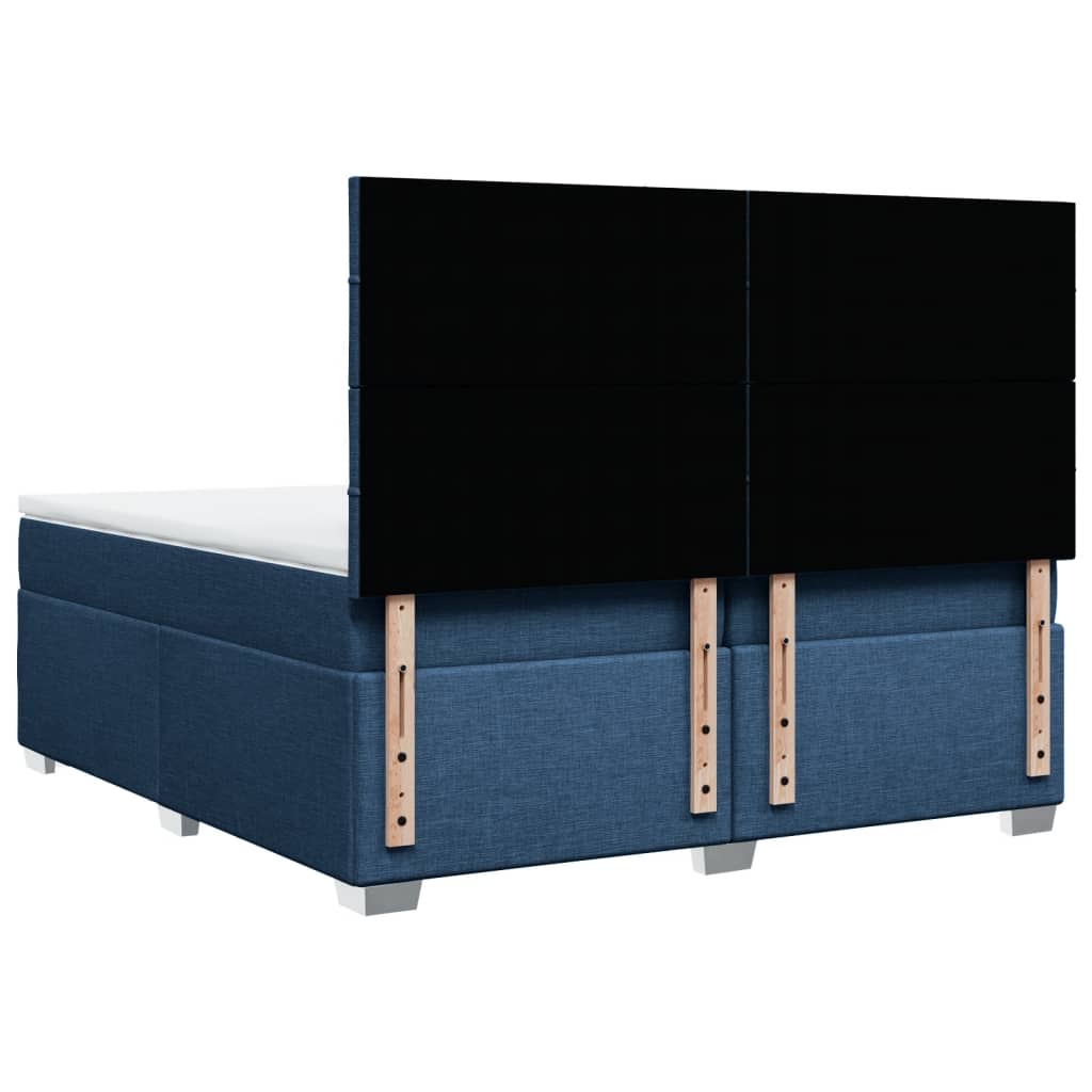Boxspring met matras stof blauw 200x200 cm is nu te koop bij PeponiXL, paradijselijk wonen!