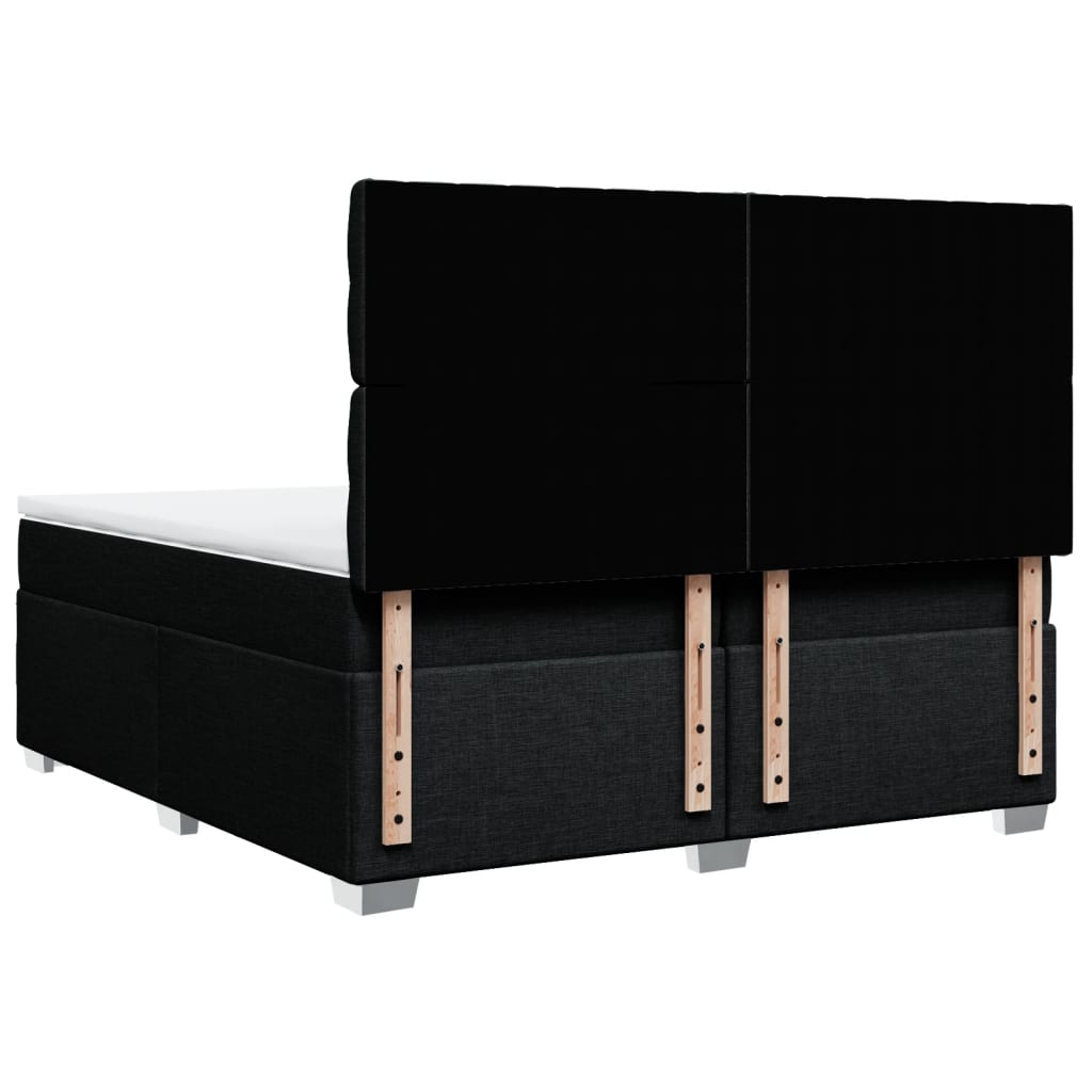 Boxspring met matras stof zwart 200x200 cm is nu te koop bij PeponiXL, paradijselijk wonen!