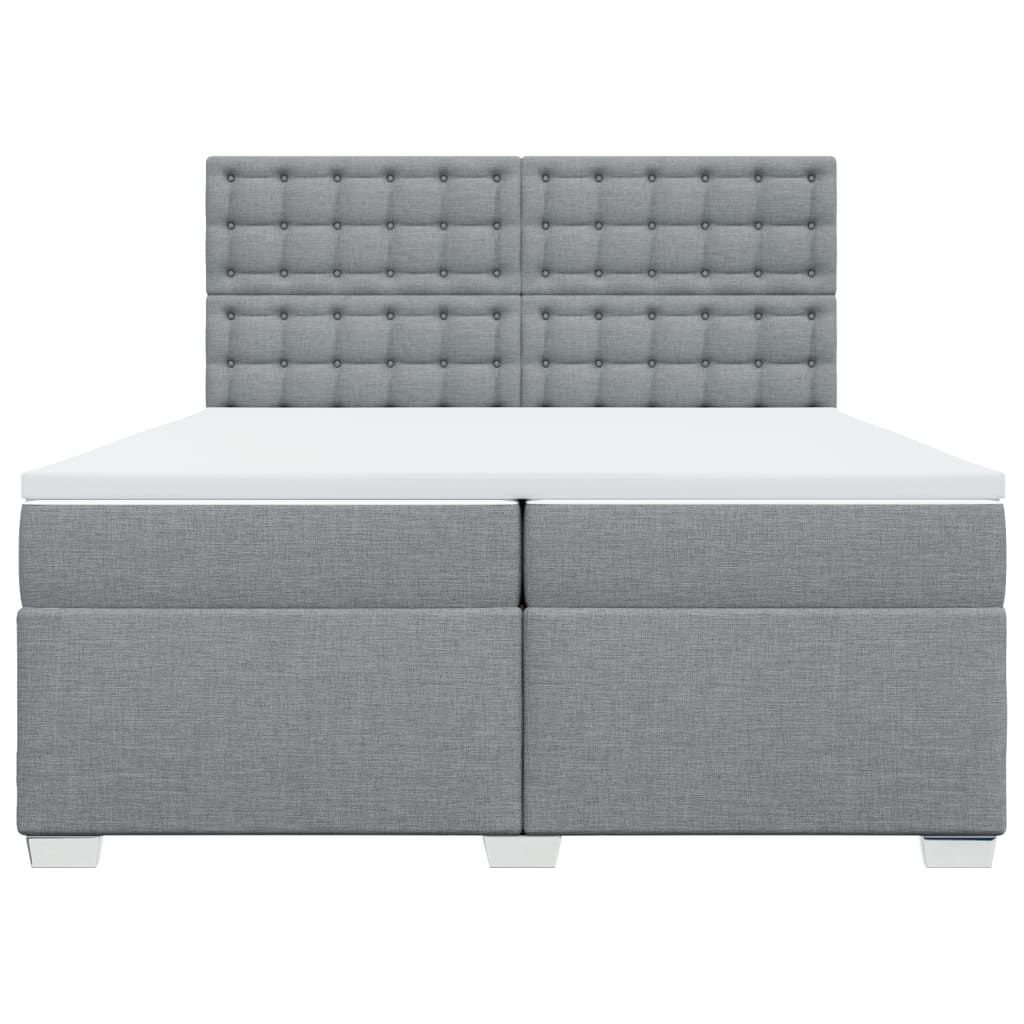 Boxspring met matras stof lichtgrijs 200x200 cm is nu te koop bij PeponiXL, paradijselijk wonen!