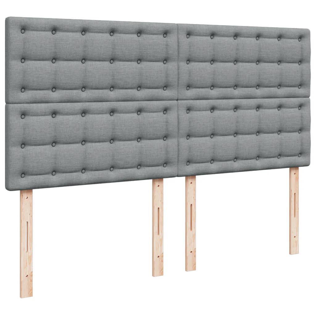 Boxspring met matras stof lichtgrijs 200x200 cm is nu te koop bij PeponiXL, paradijselijk wonen!