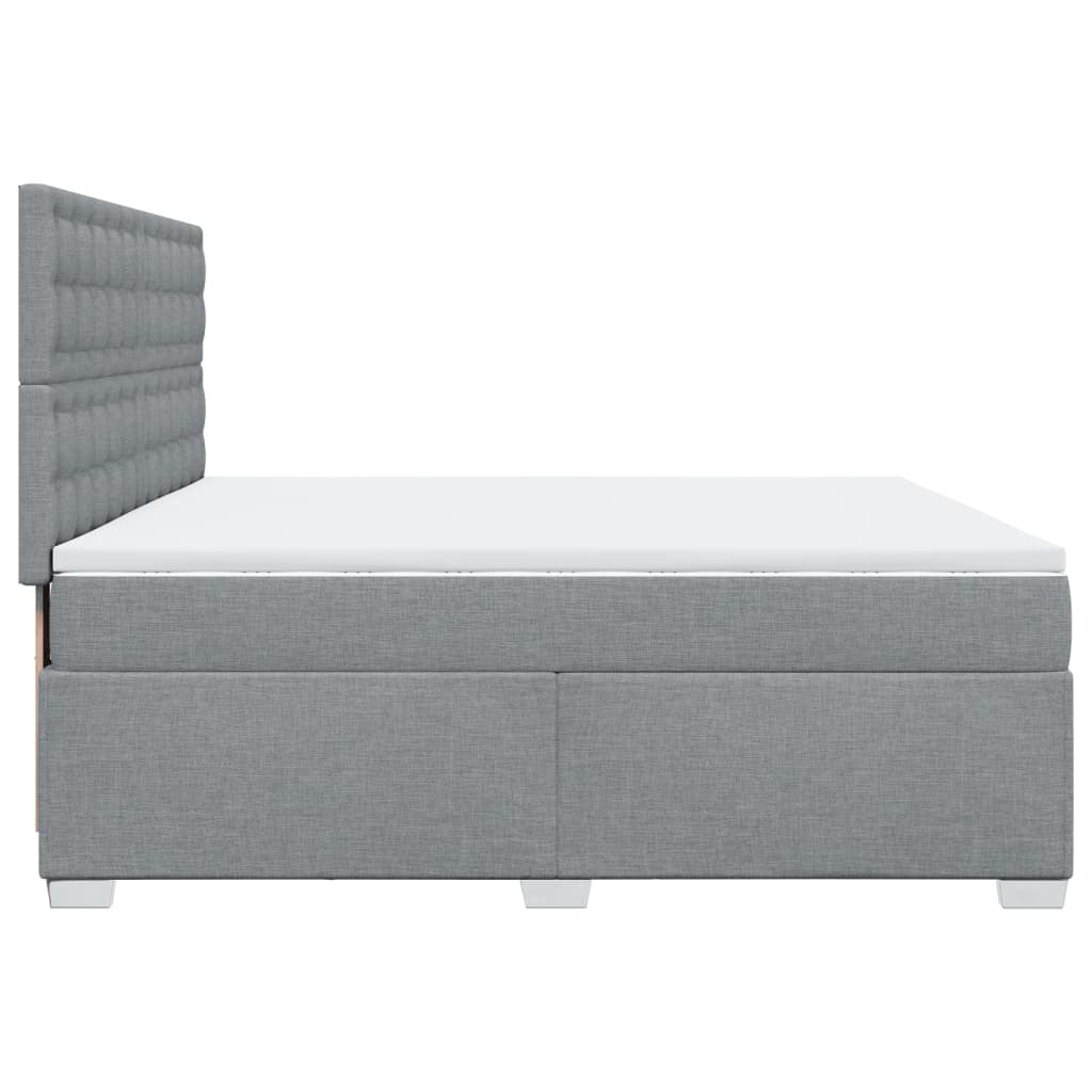 Boxspring met matras stof lichtgrijs 200x200 cm is nu te koop bij PeponiXL, paradijselijk wonen!