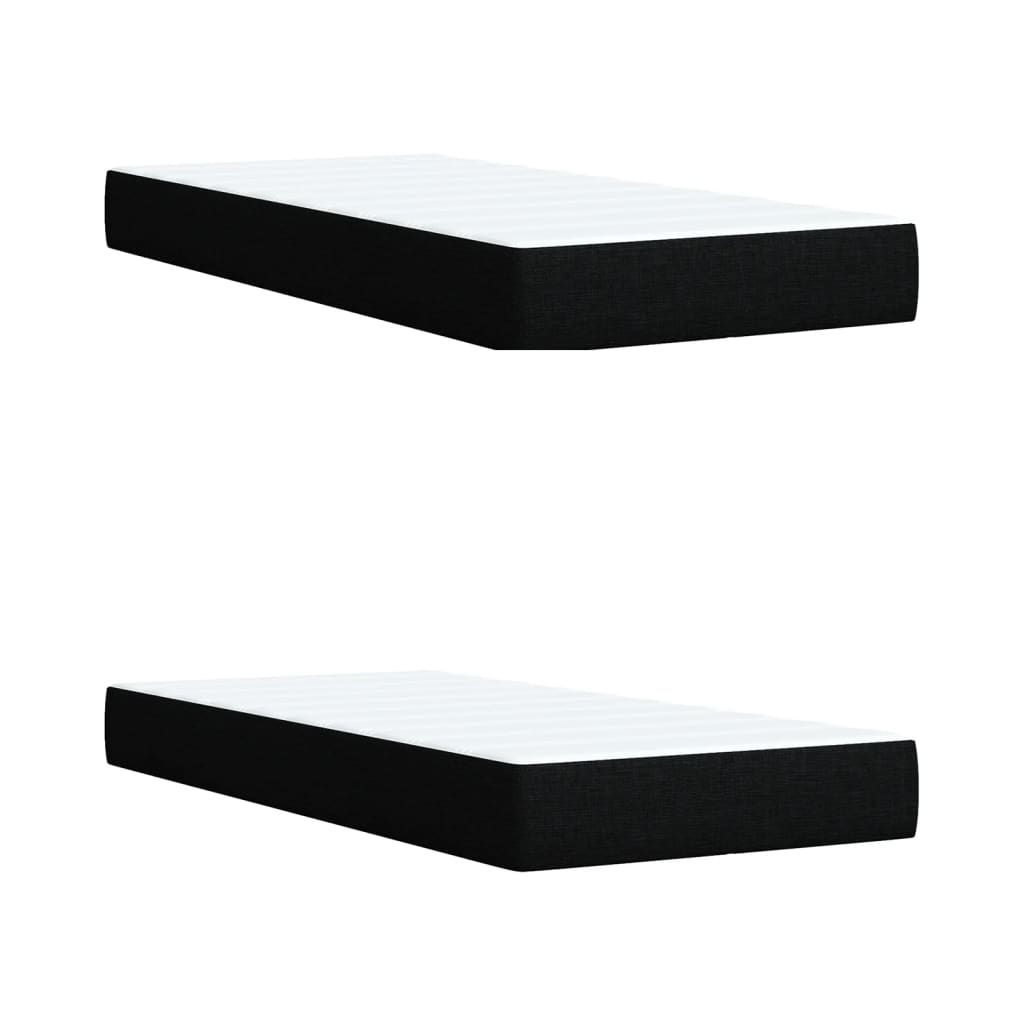 Boxspring met matras stof zwart 200x200 cm is nu te koop bij PeponiXL, paradijselijk wonen!