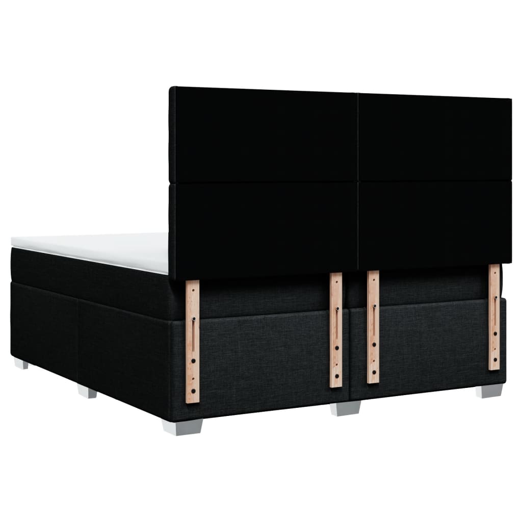 Boxspring met matras stof zwart 200x200 cm is nu te koop bij PeponiXL, paradijselijk wonen!