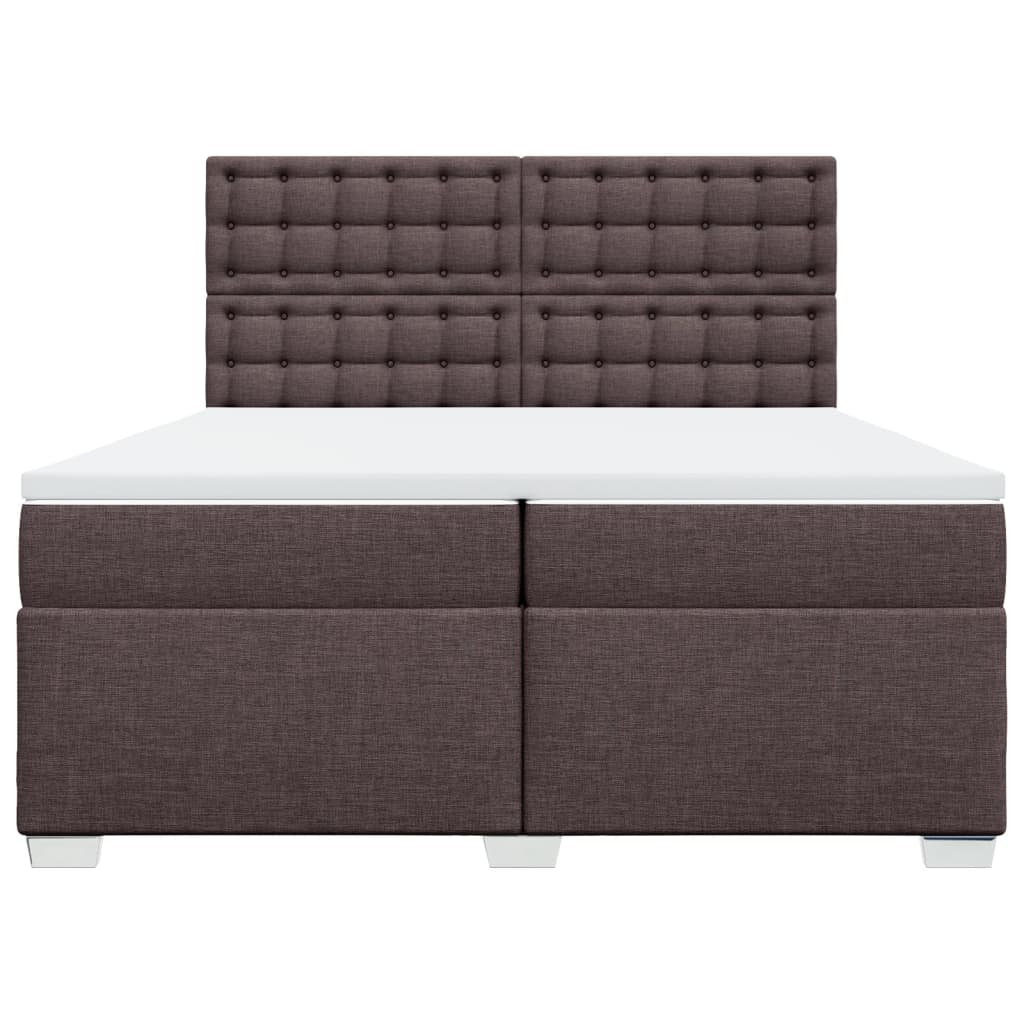 Boxspring met matras stof donkerbruin 200x200 cm is nu te koop bij PeponiXL, paradijselijk wonen!