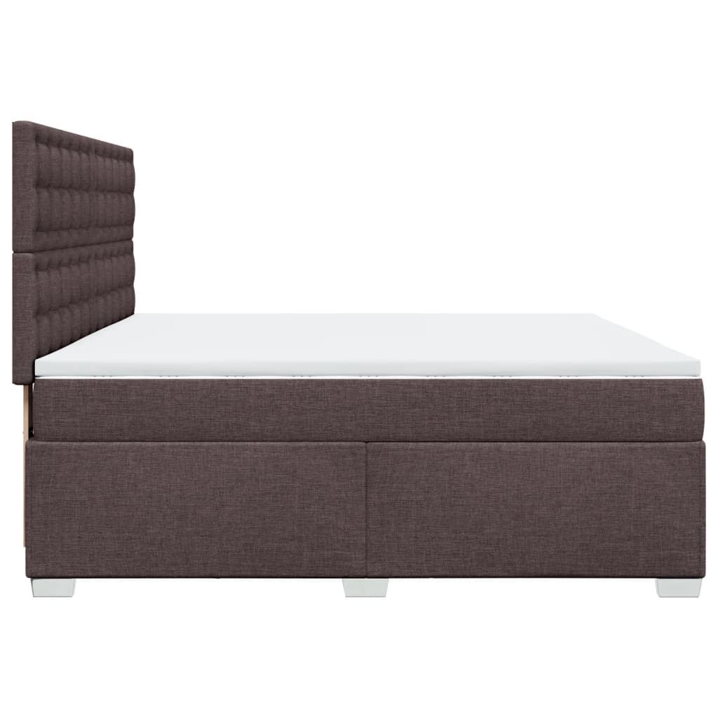 Boxspring met matras stof donkerbruin 200x200 cm is nu te koop bij PeponiXL, paradijselijk wonen!