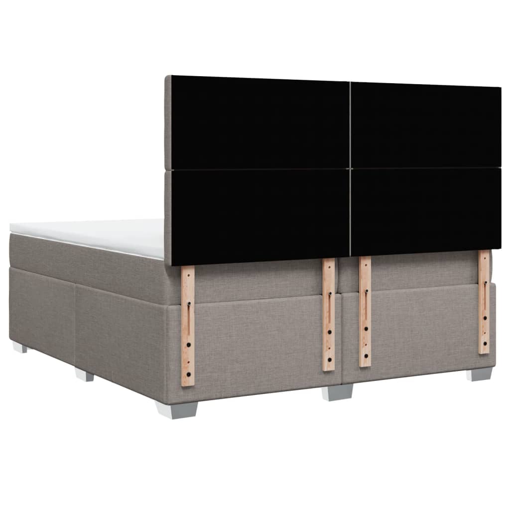 Boxspring met matras stof taupe 200x200 cm is nu te koop bij PeponiXL, paradijselijk wonen!