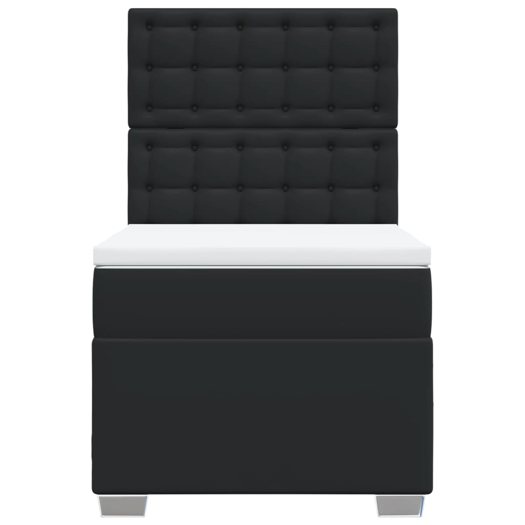 Boxspring met matras kunstleer zwart 80x200 cm is nu te koop bij PeponiXL, paradijselijk wonen!