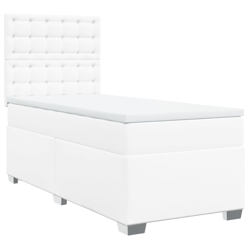 Boxspring met matras kunstleer wit 80x200 cm is nu te koop bij PeponiXL, paradijselijk wonen!