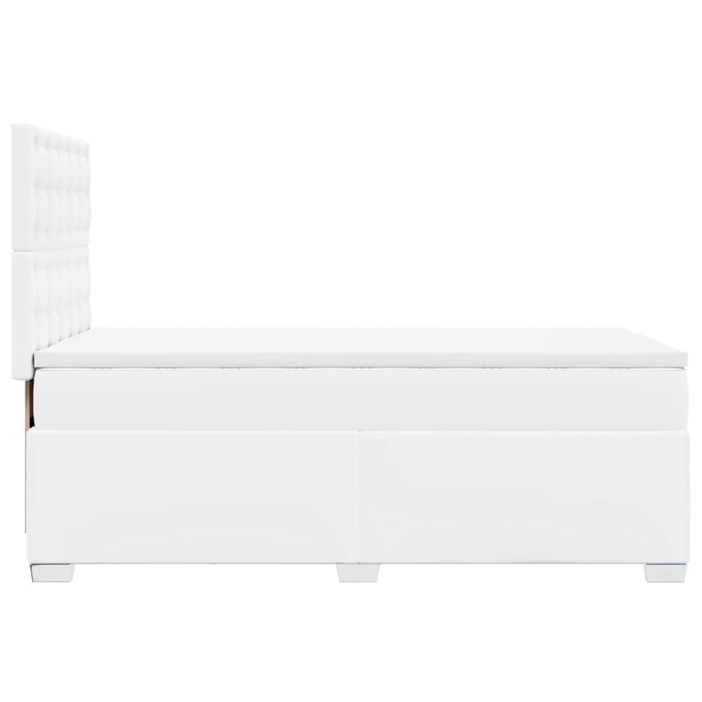 Boxspring met matras kunstleer wit 80x200 cm is nu te koop bij PeponiXL, paradijselijk wonen!