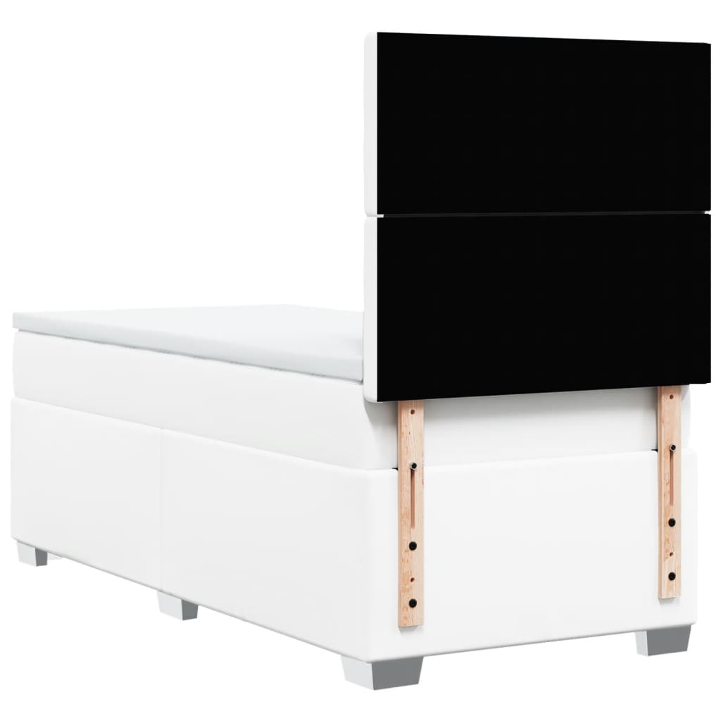 Boxspring met matras kunstleer wit 80x200 cm is nu te koop bij PeponiXL, paradijselijk wonen!