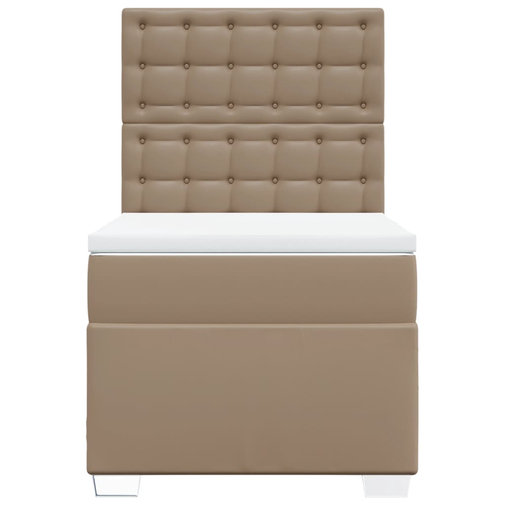 Boxspring met matras kunstleer cappuccinokleurig 80x200 cm is nu te koop bij PeponiXL, paradijselijk wonen!