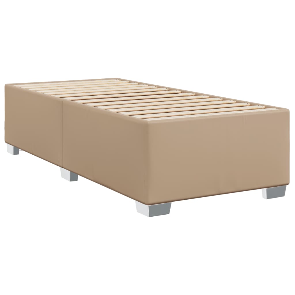 Boxspring met matras kunstleer cappuccinokleurig 80x200 cm is nu te koop bij PeponiXL, paradijselijk wonen!
