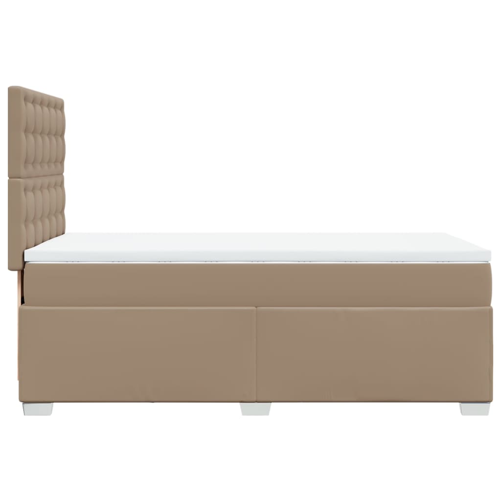 Boxspring met matras kunstleer cappuccinokleurig 80x200 cm is nu te koop bij PeponiXL, paradijselijk wonen!