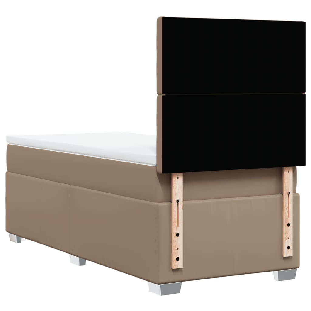 Boxspring met matras kunstleer cappuccinokleurig 80x200 cm is nu te koop bij PeponiXL, paradijselijk wonen!