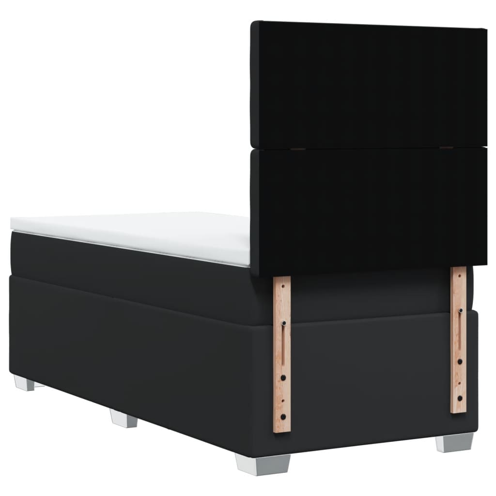 Boxspring met matras kunstleer zwart 90x190 cm is nu te koop bij PeponiXL, paradijselijk wonen!