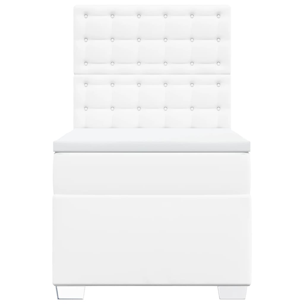 Boxspring met matras kunstleer wit 90x190 cm is nu te koop bij PeponiXL, paradijselijk wonen!