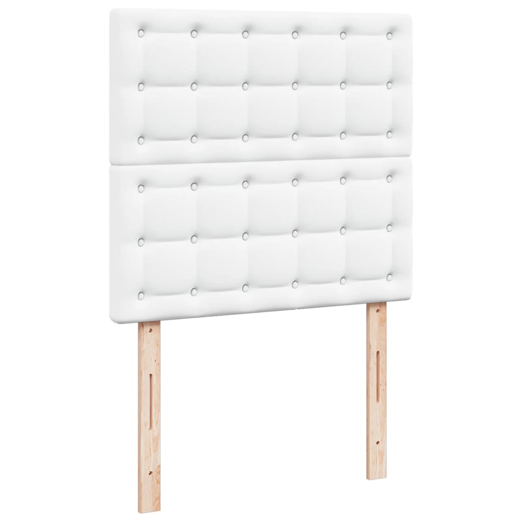 Boxspring met matras kunstleer wit 90x190 cm is nu te koop bij PeponiXL, paradijselijk wonen!
