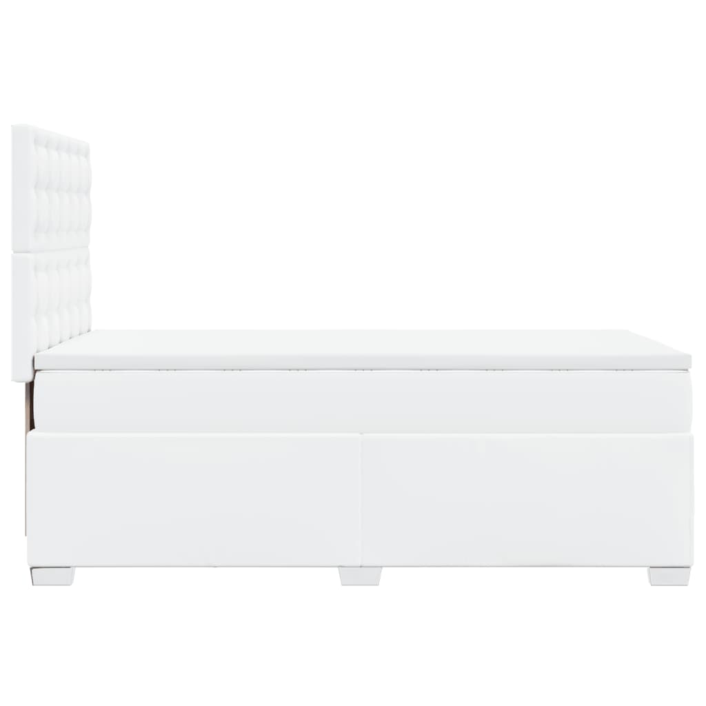 Boxspring met matras kunstleer wit 90x190 cm is nu te koop bij PeponiXL, paradijselijk wonen!
