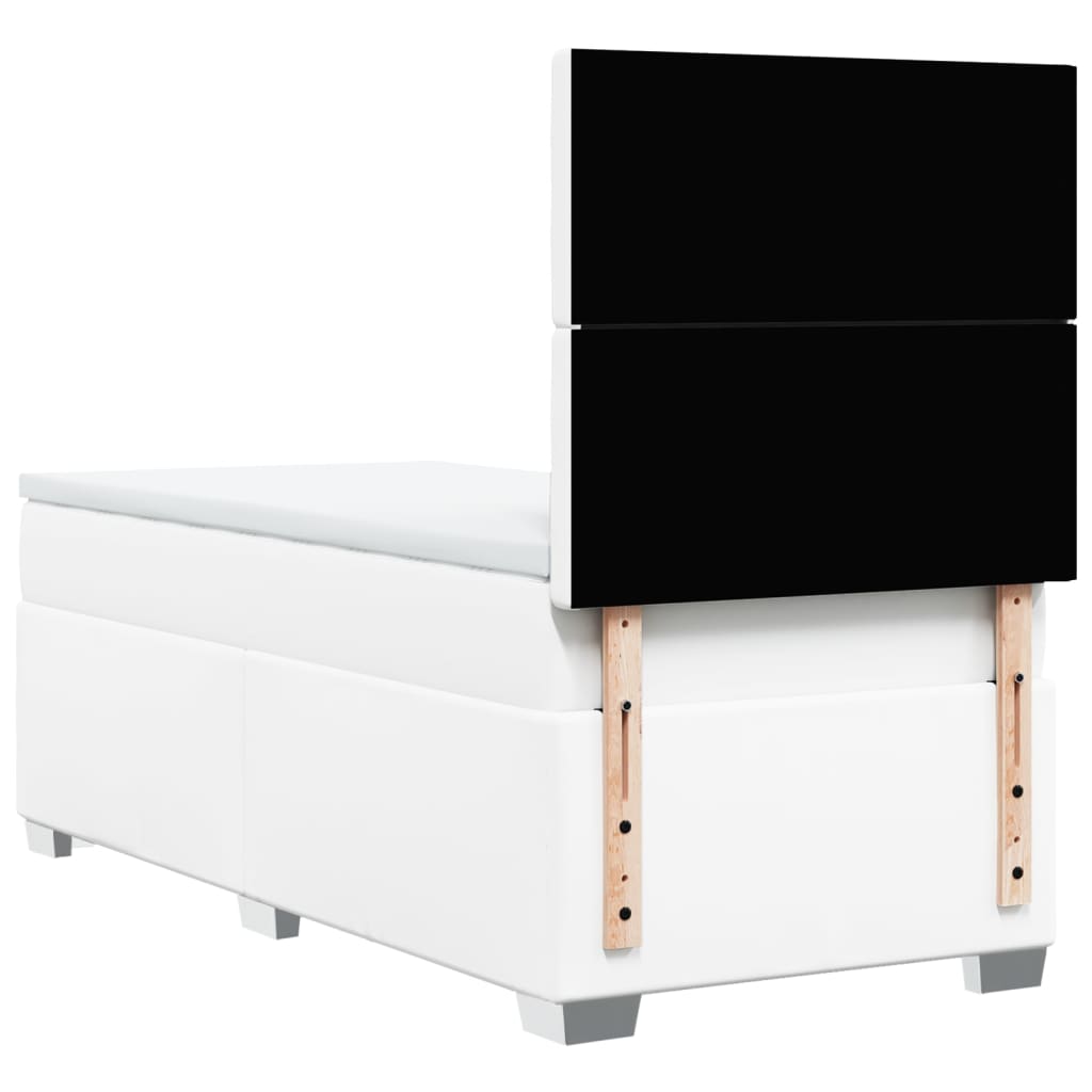 Boxspring met matras kunstleer wit 90x190 cm is nu te koop bij PeponiXL, paradijselijk wonen!