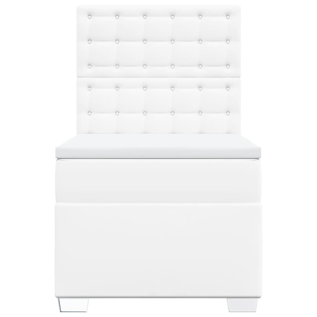 Boxspring met matras kunstleer wit 90x200 cm is nu te koop bij PeponiXL, paradijselijk wonen!
