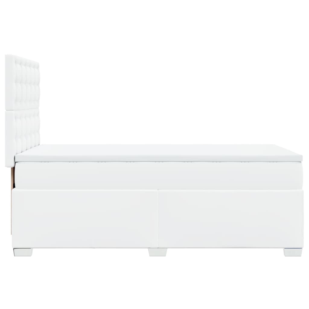 Boxspring met matras kunstleer wit 90x200 cm is nu te koop bij PeponiXL, paradijselijk wonen!