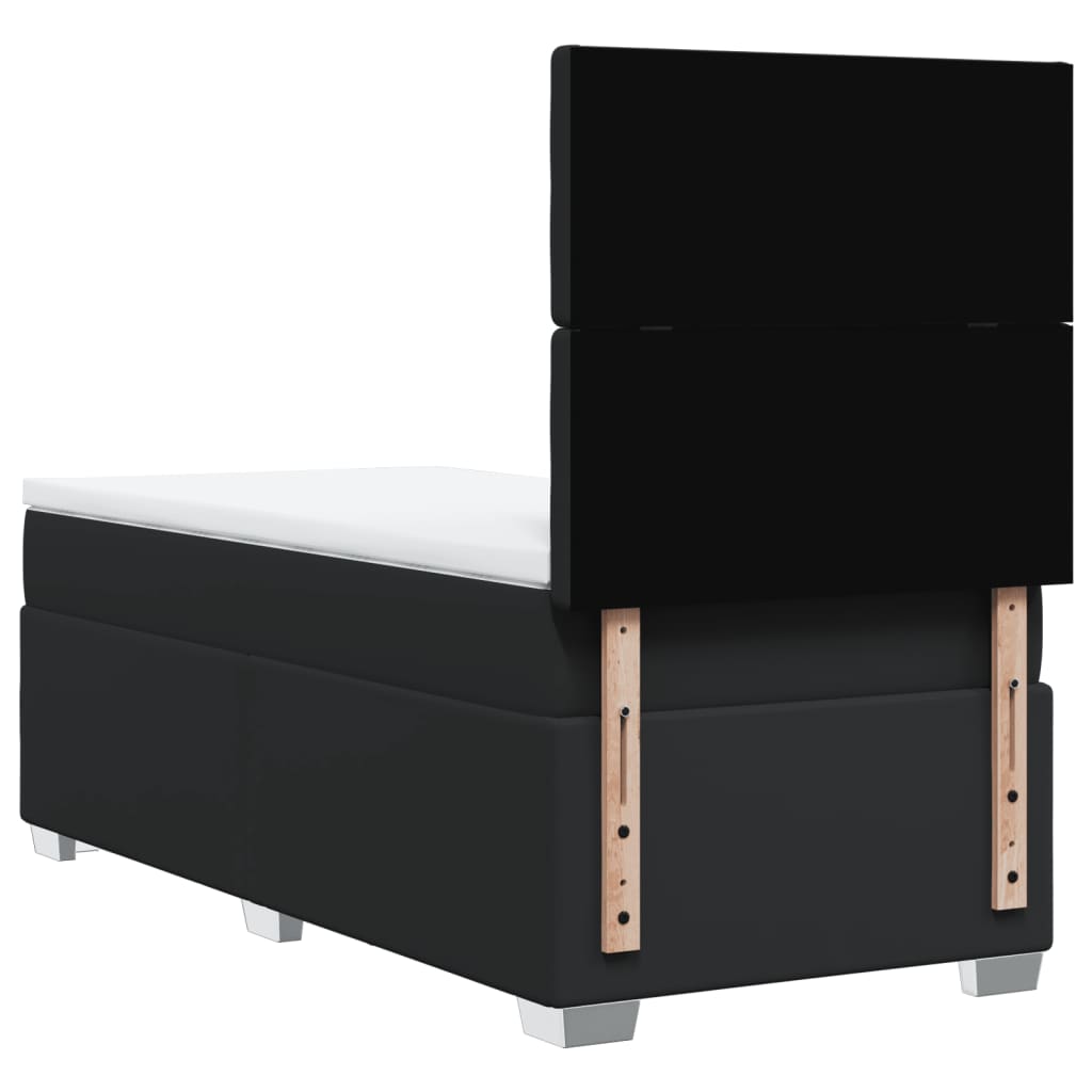 Boxspring met matras kunstleer zwart 100x200 cm is nu te koop bij PeponiXL, paradijselijk wonen!