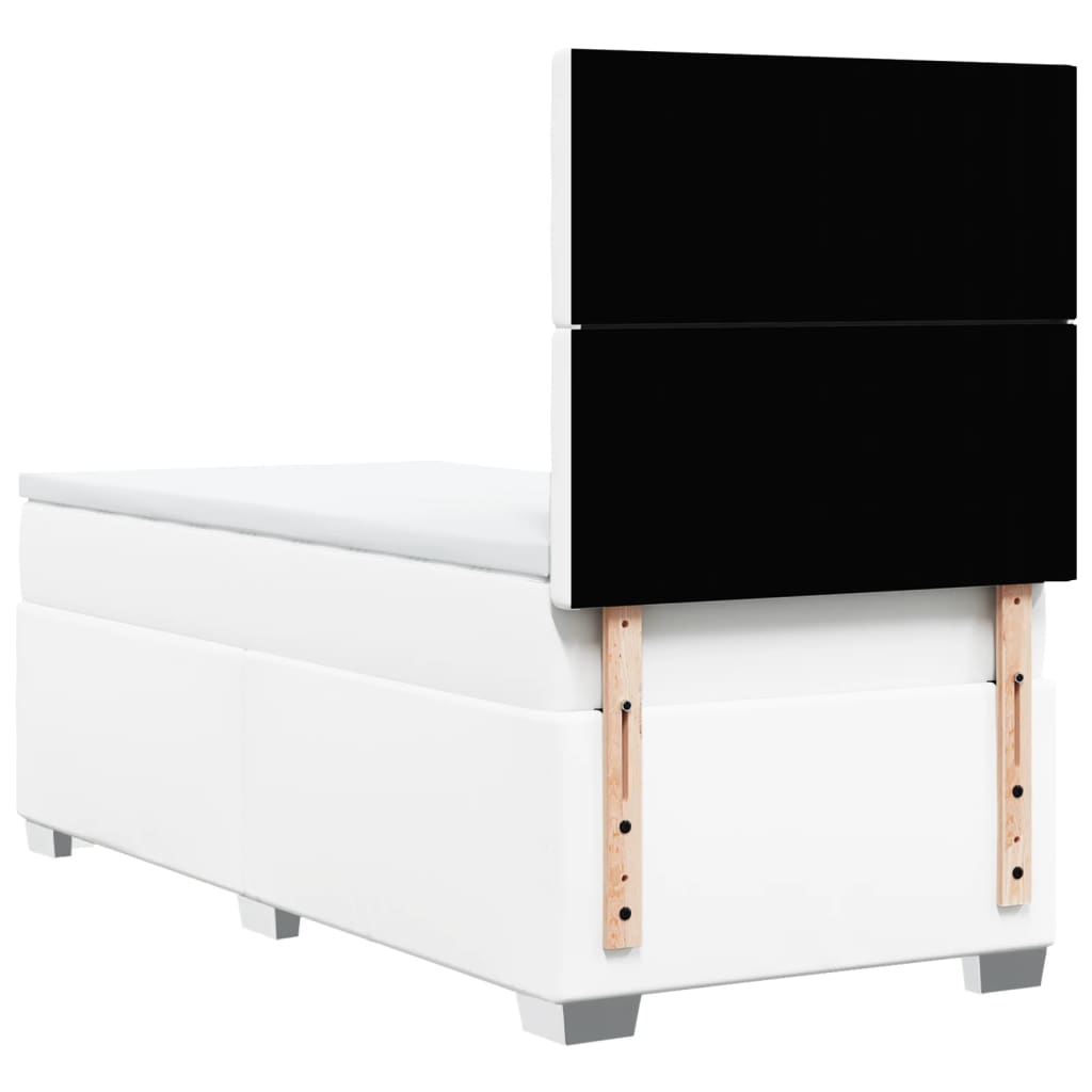 Boxspring met matras kunstleer wit 100x200 cm is nu te koop bij PeponiXL, paradijselijk wonen!