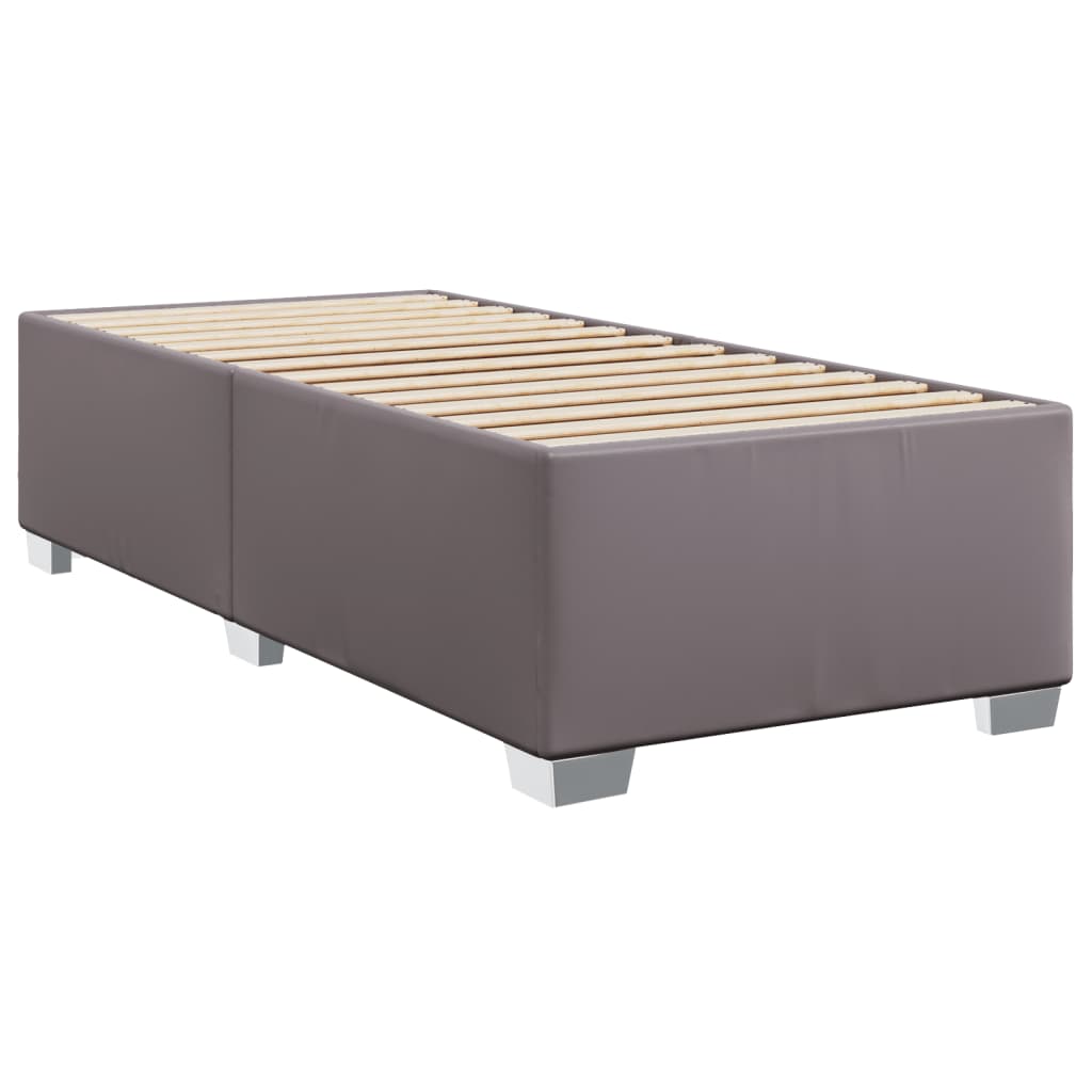 Boxspring met matras kunstleer grijs 100x200 cm is nu te koop bij PeponiXL, paradijselijk wonen!