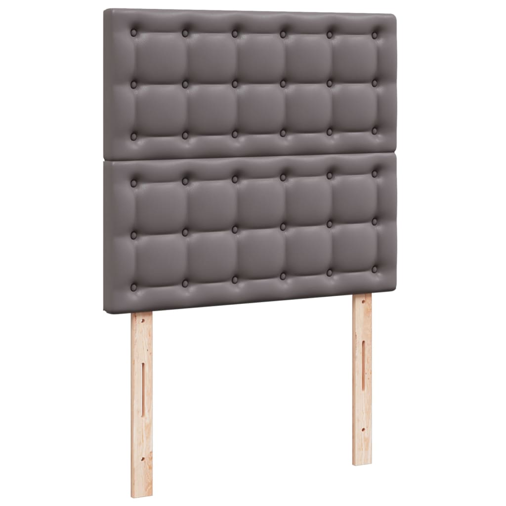 Boxspring met matras kunstleer grijs 100x200 cm is nu te koop bij PeponiXL, paradijselijk wonen!