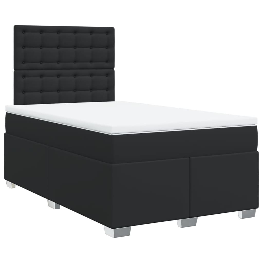 Boxspring met matras kunstleer zwart 120x190 cm is nu te koop bij PeponiXL, paradijselijk wonen!