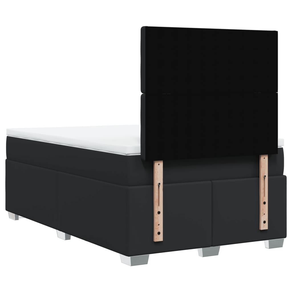 Boxspring met matras kunstleer zwart 120x190 cm is nu te koop bij PeponiXL, paradijselijk wonen!