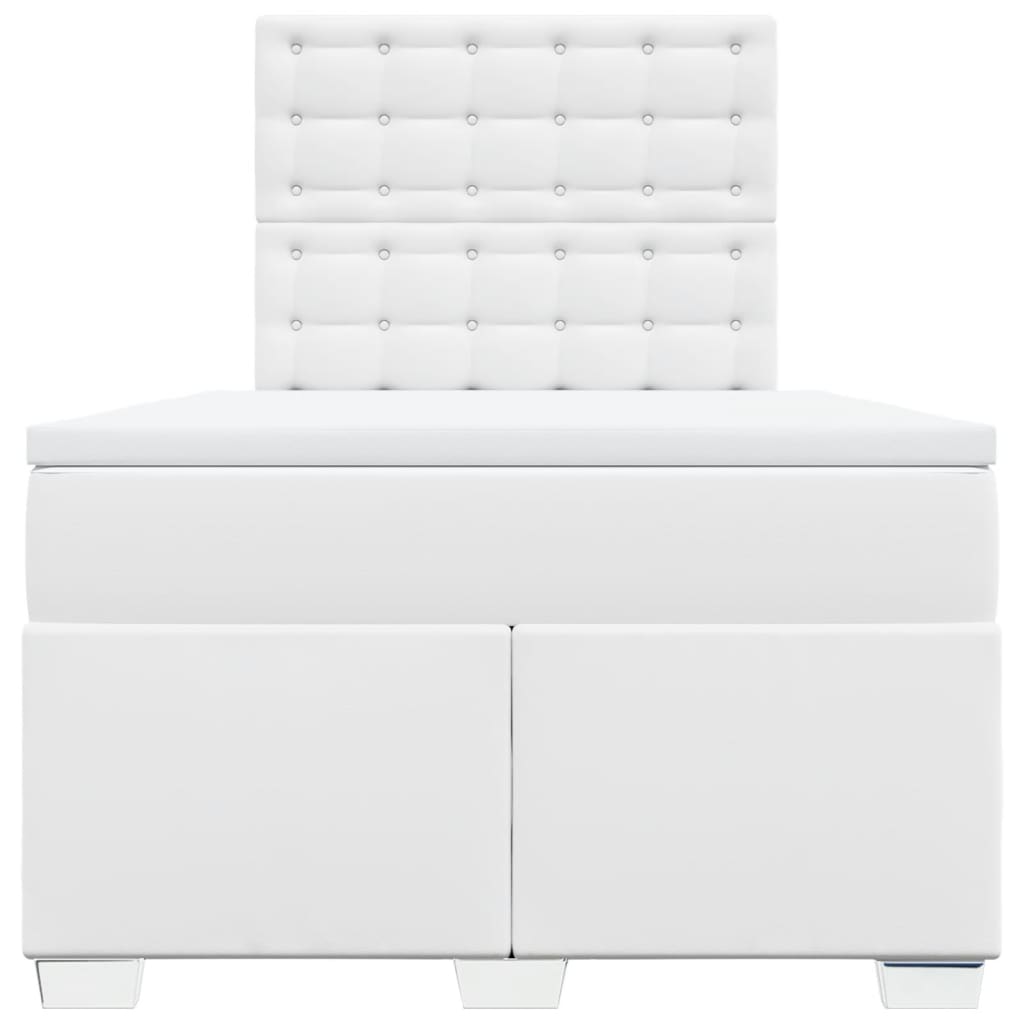 Boxspring met matras kunstleer wit 120x190 cm is nu te koop bij PeponiXL, paradijselijk wonen!
