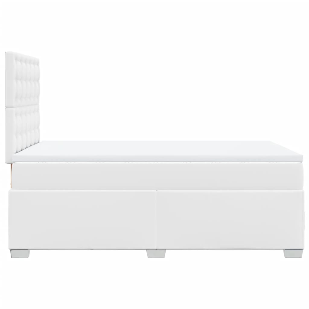 Boxspring met matras kunstleer wit 120x190 cm is nu te koop bij PeponiXL, paradijselijk wonen!