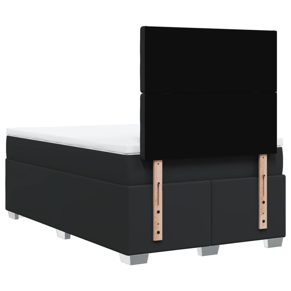 Boxspring met matras kunstleer zwart 120x200 cm is nu te koop bij PeponiXL, paradijselijk wonen!