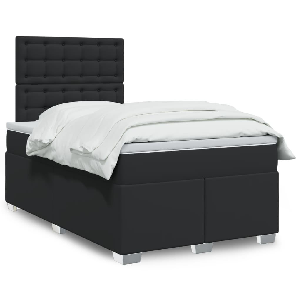 Boxspring met matras kunstleer zwart 120x200 cm is nu te koop bij PeponiXL, paradijselijk wonen!