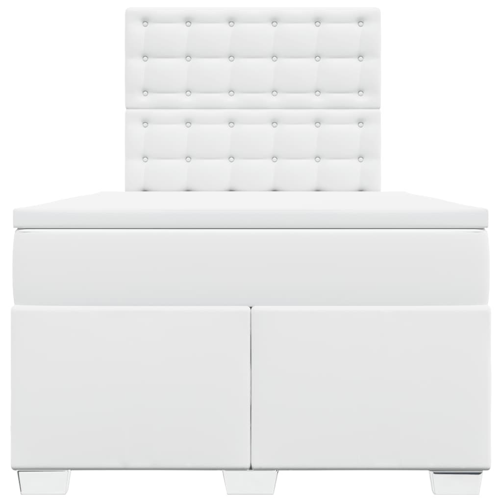 Boxspring met matras kunstleer wit 120x200 cm is nu te koop bij PeponiXL, paradijselijk wonen!