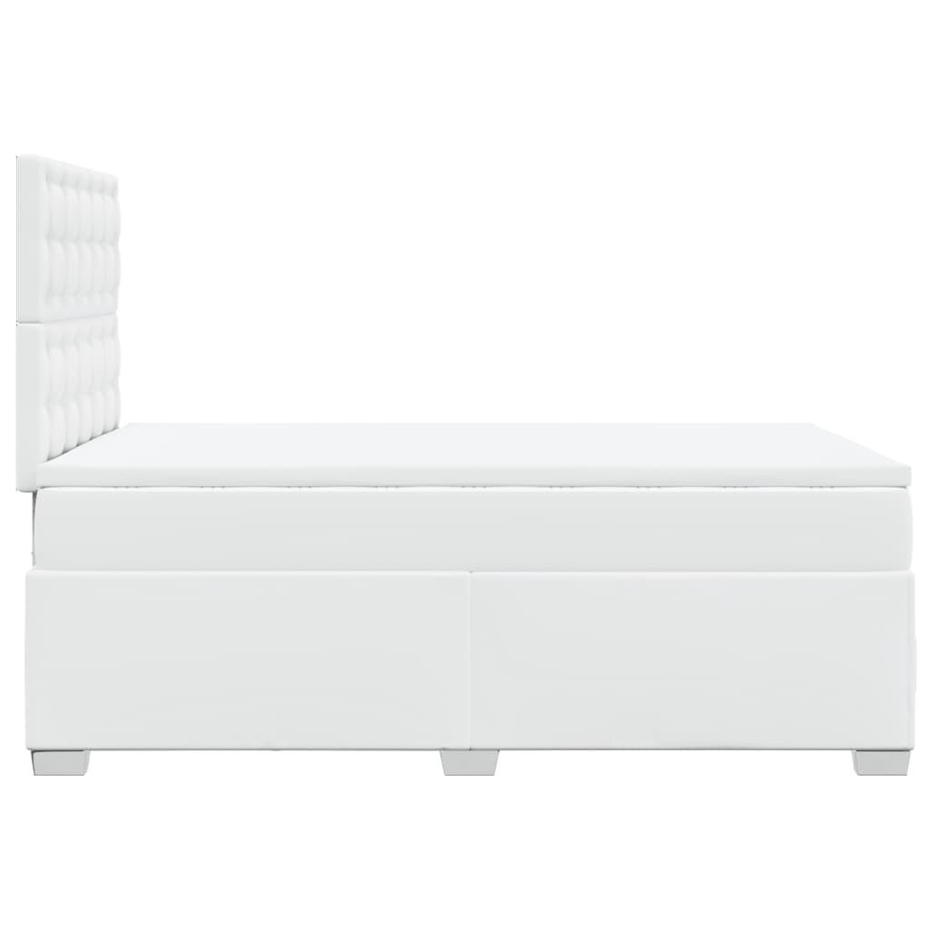 Boxspring met matras kunstleer wit 120x200 cm is nu te koop bij PeponiXL, paradijselijk wonen!