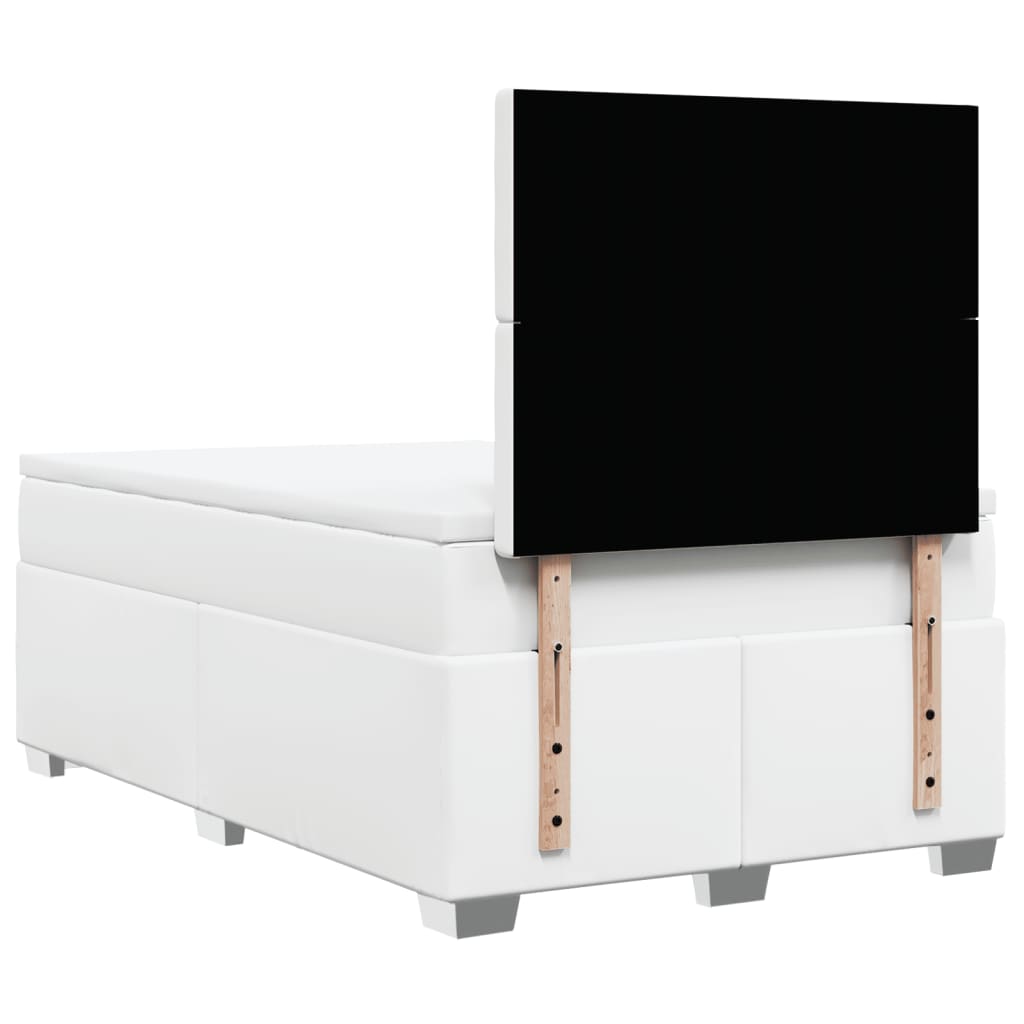 Boxspring met matras kunstleer wit 120x200 cm is nu te koop bij PeponiXL, paradijselijk wonen!