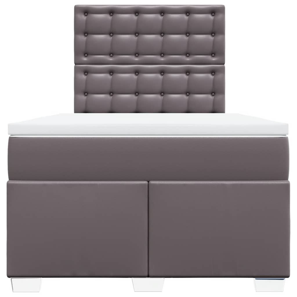 Boxspring met matras kunstleer grijs 120x200 cm is nu te koop bij PeponiXL, paradijselijk wonen!
