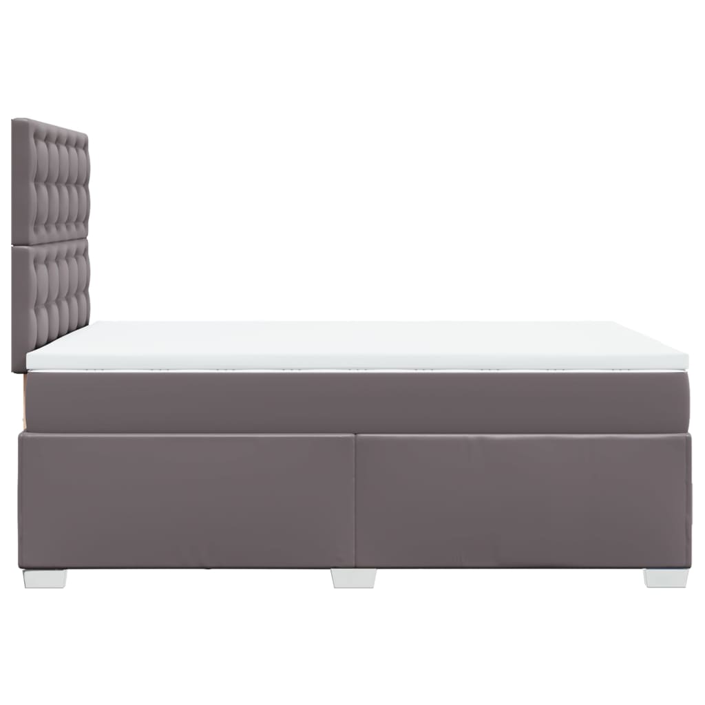Boxspring met matras kunstleer grijs 120x200 cm is nu te koop bij PeponiXL, paradijselijk wonen!