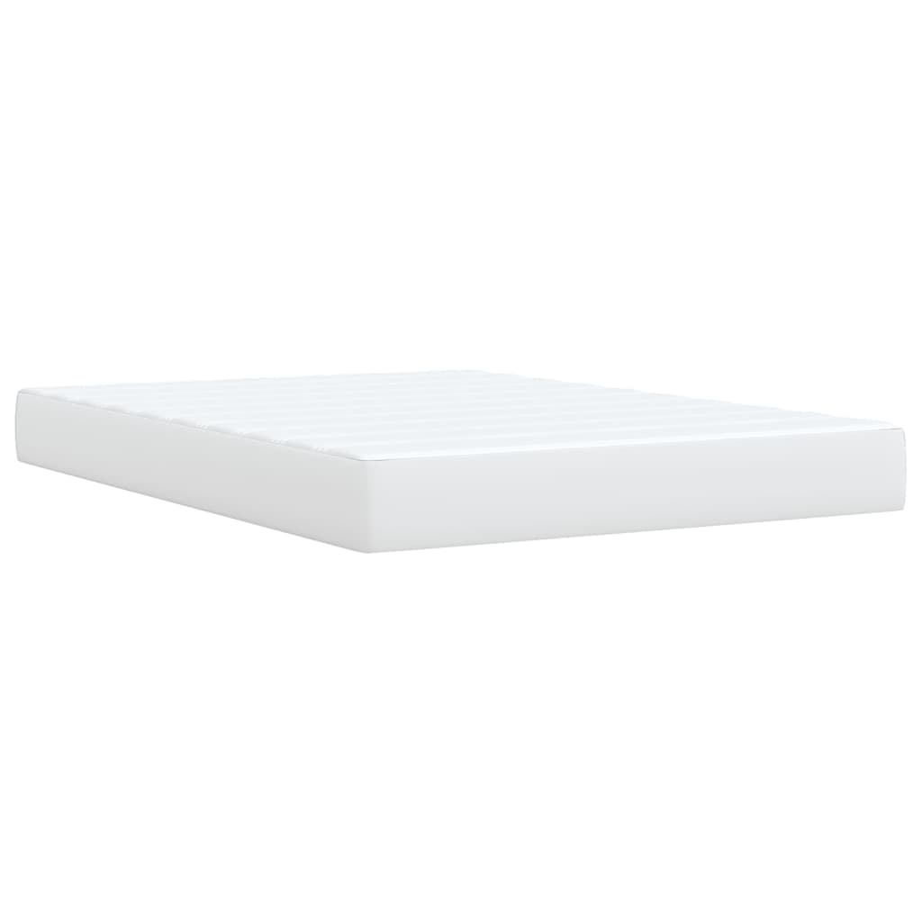 Boxspring met matras kunstleer wit 140x190 cm is nu te koop bij PeponiXL, paradijselijk wonen!