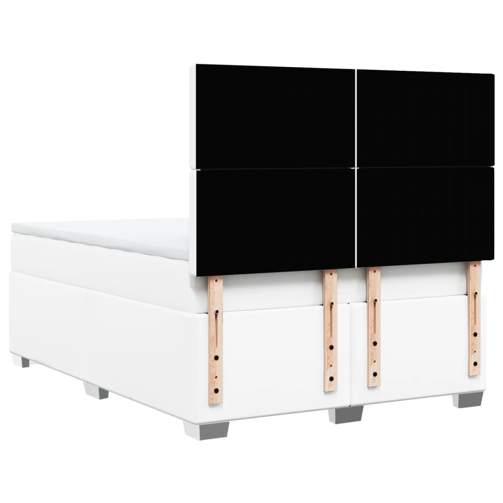 Boxspring met matras kunstleer wit 140x190 cm is nu te koop bij PeponiXL, paradijselijk wonen!