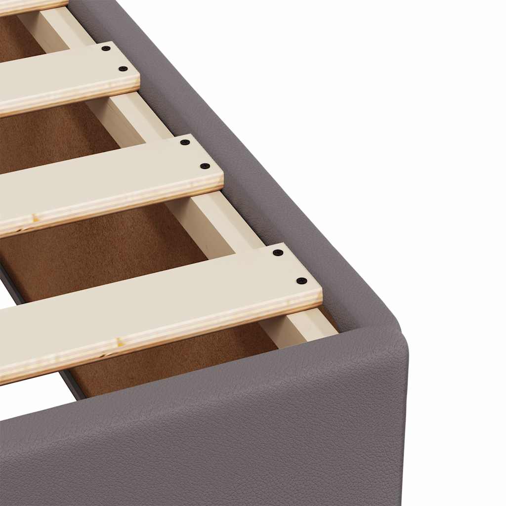 Boxspring met matras kunstleer grijs 140x190 cm is nu te koop bij PeponiXL, paradijselijk wonen!