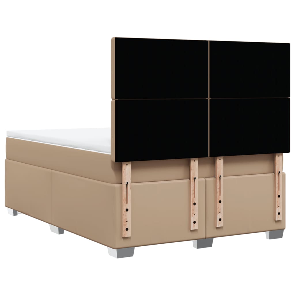 Boxspring met matras kunstleer cappuccinokleurig 140x190 cm is nu te koop bij PeponiXL, paradijselijk wonen!