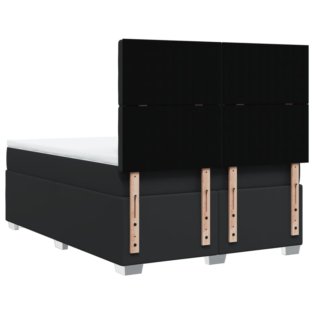 Boxspring met matras kunstleer zwart 140x200 cm is nu te koop bij PeponiXL, paradijselijk wonen!