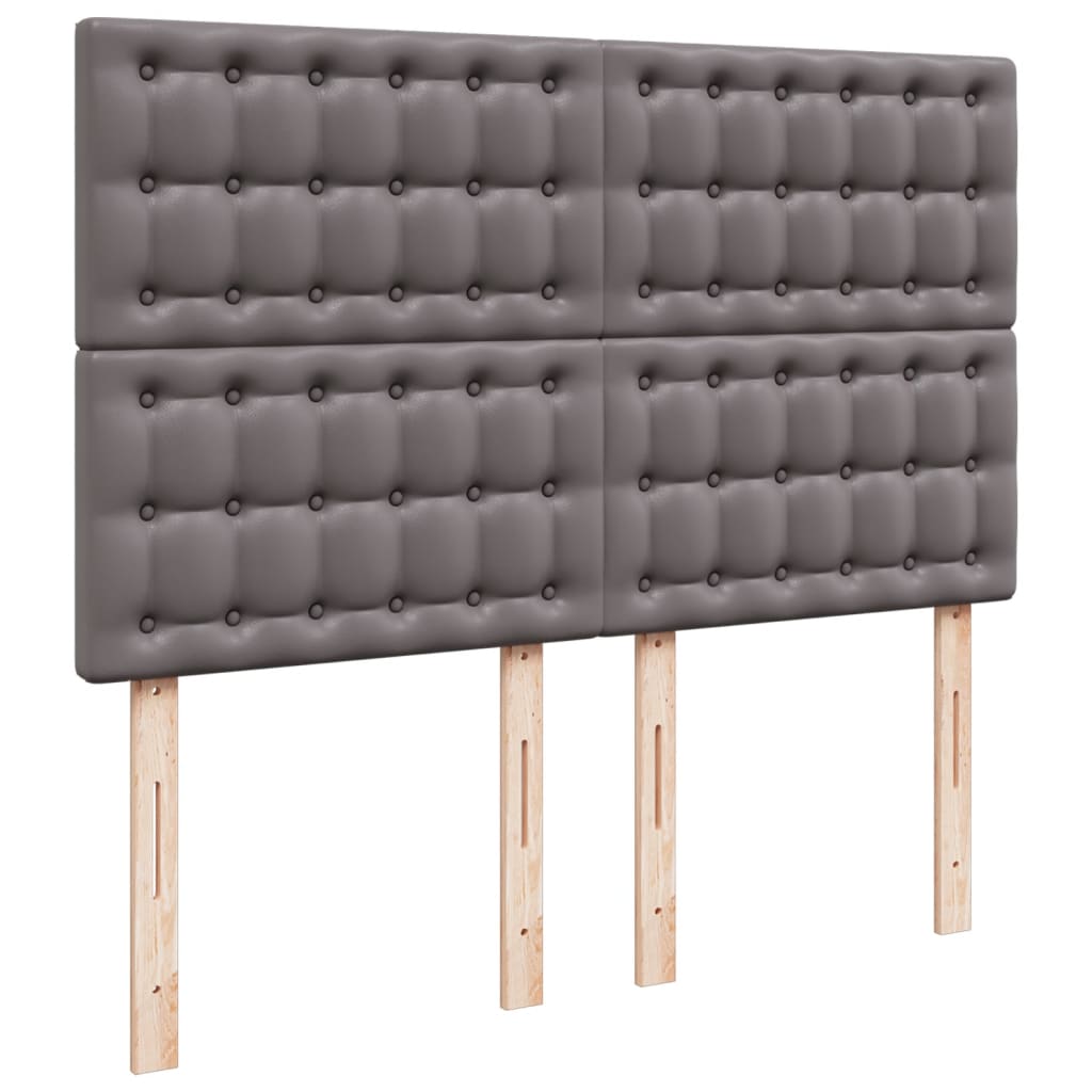 Boxspring met matras kunstleer grijs 140x200 cm is nu te koop bij PeponiXL, paradijselijk wonen!