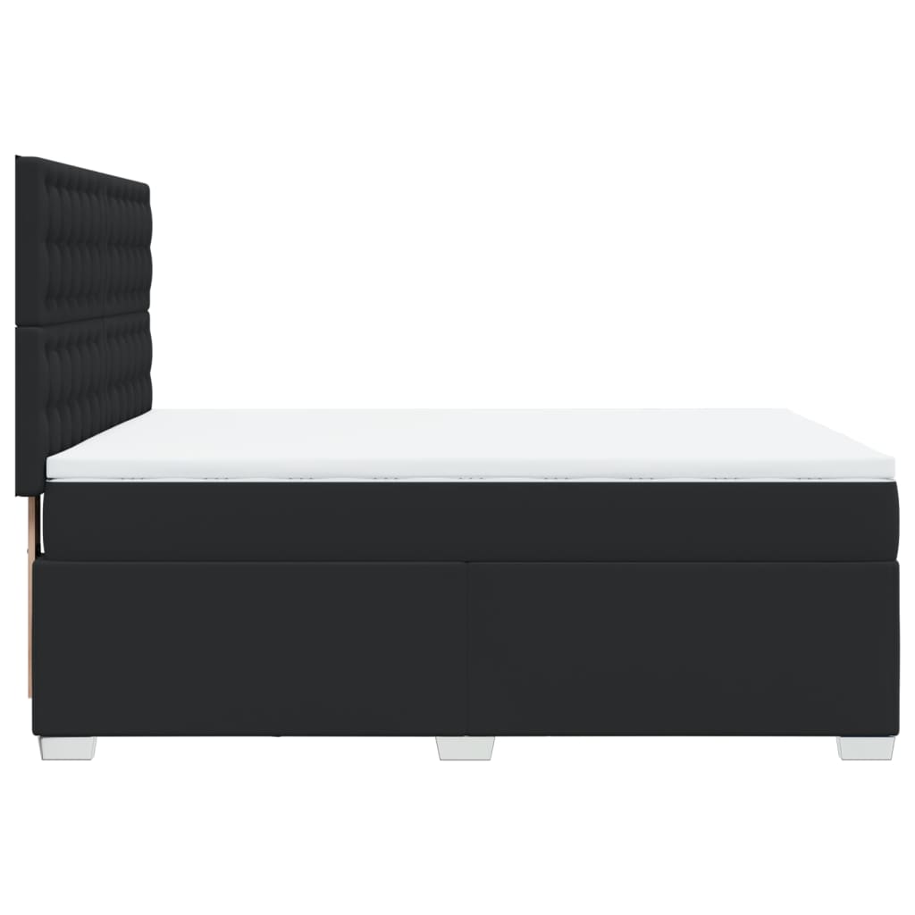 Boxspring met matras kunstleer zwart 160x200 cm is nu te koop bij PeponiXL, paradijselijk wonen!