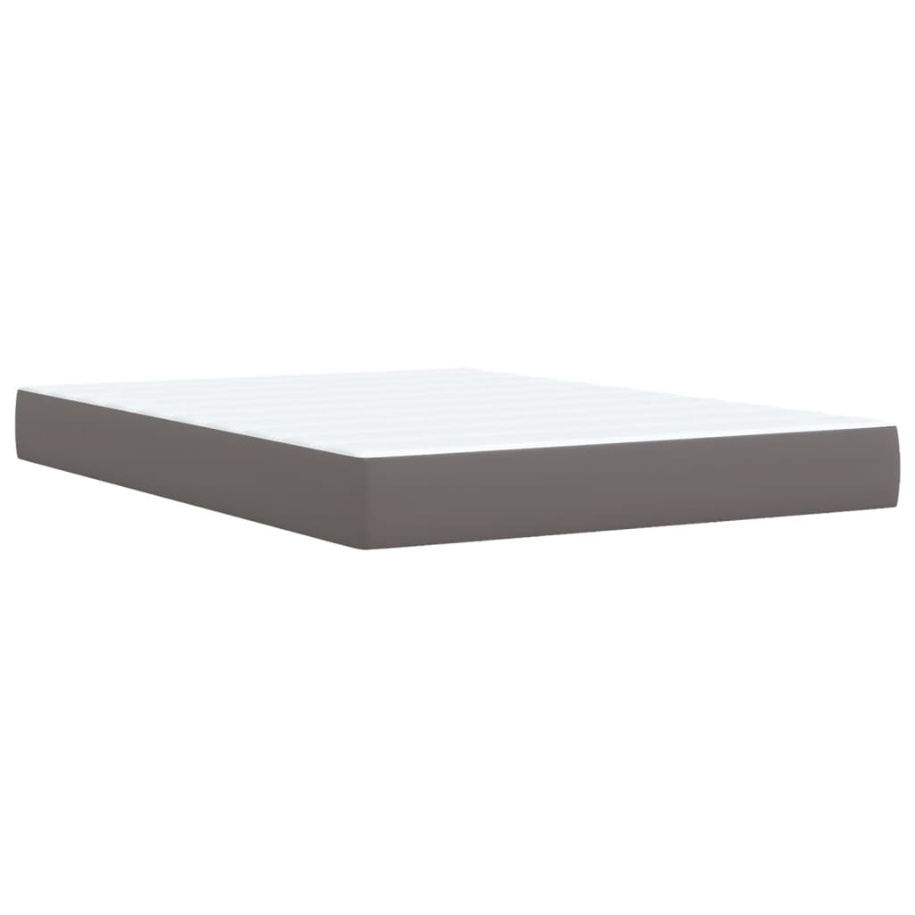Boxspring met matras kunstleer grijs 160x200 cm is nu te koop bij PeponiXL, paradijselijk wonen!